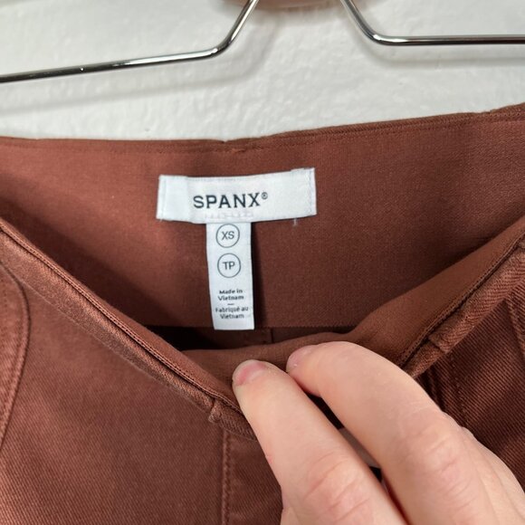 Spanx Womens Brown Stretch Twill Cropped Wide-Leg Pants XS 20989q - Picture 9 of 14